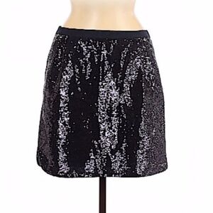 J. Crew Sequn Black Collection Pencil Mini Skirt Side Pockets Kick Splits Lined